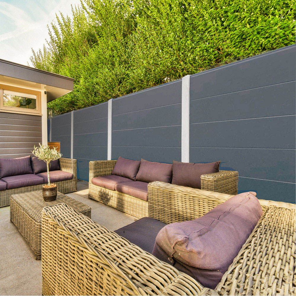 Endurofence Anthracite Grey 1830 x 1830mm Mid Rib Maintenance Free Fence Panel Image 5