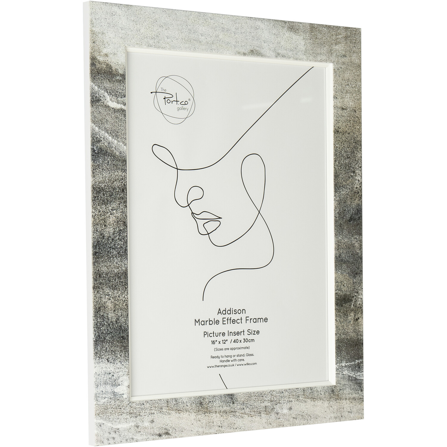 Addison Marble Effect Frame Grey 16 x 12in Image 2