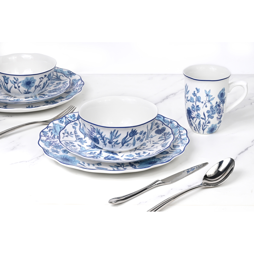 Waterside Floral Blue 16 Piece Dinner Set Image 3