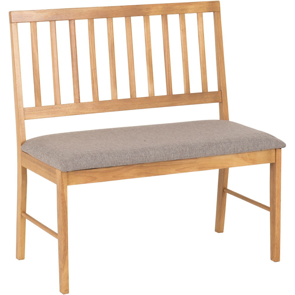 Seconique Austin Grey Fabric Oak Effect Dining Bench Image 4