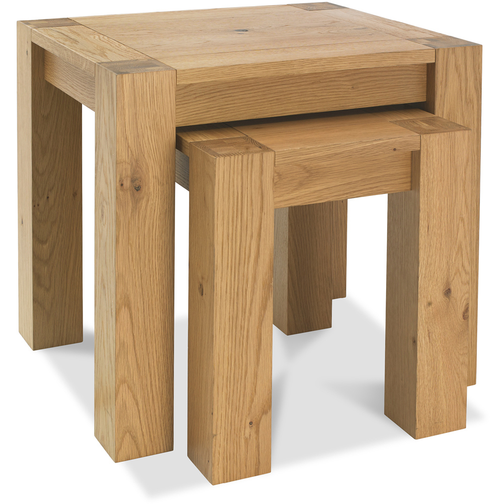 Bentley Designs Turin Light Oak Nesting Table Set of 2 Image 2