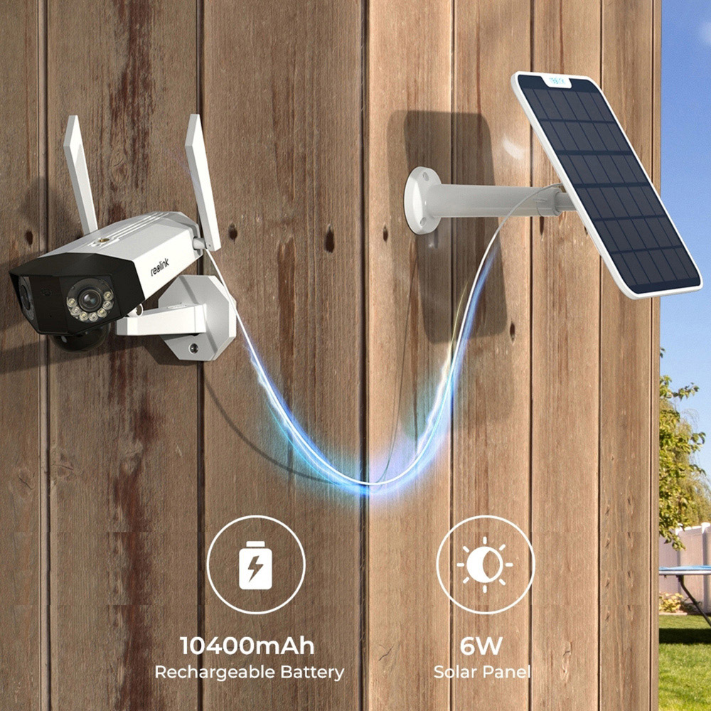 Reolink Duo 6MP Dual-Lens 180° Pan Solar CCTV Kit with 64GB SD Card Image 2