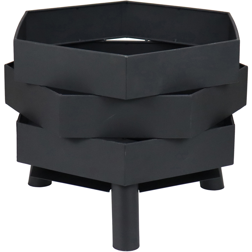 Charles Bentley Snug Santiago Hexagonal Black Powder Coated Steel Firepit Image 5