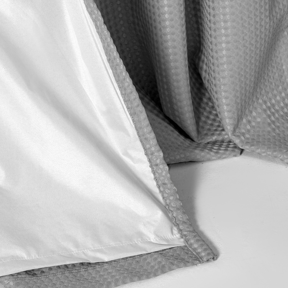 Velosso Waffle Silver Blackout Curtains 137 x 168cm Image 4