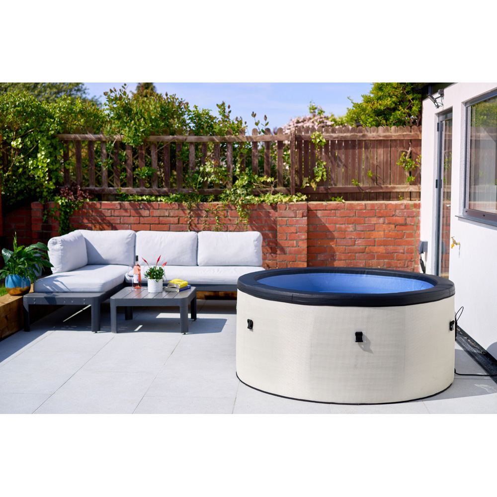 Wave Tahoe 6 Person Round Flint Rattan Hot Tub Spa Image 2