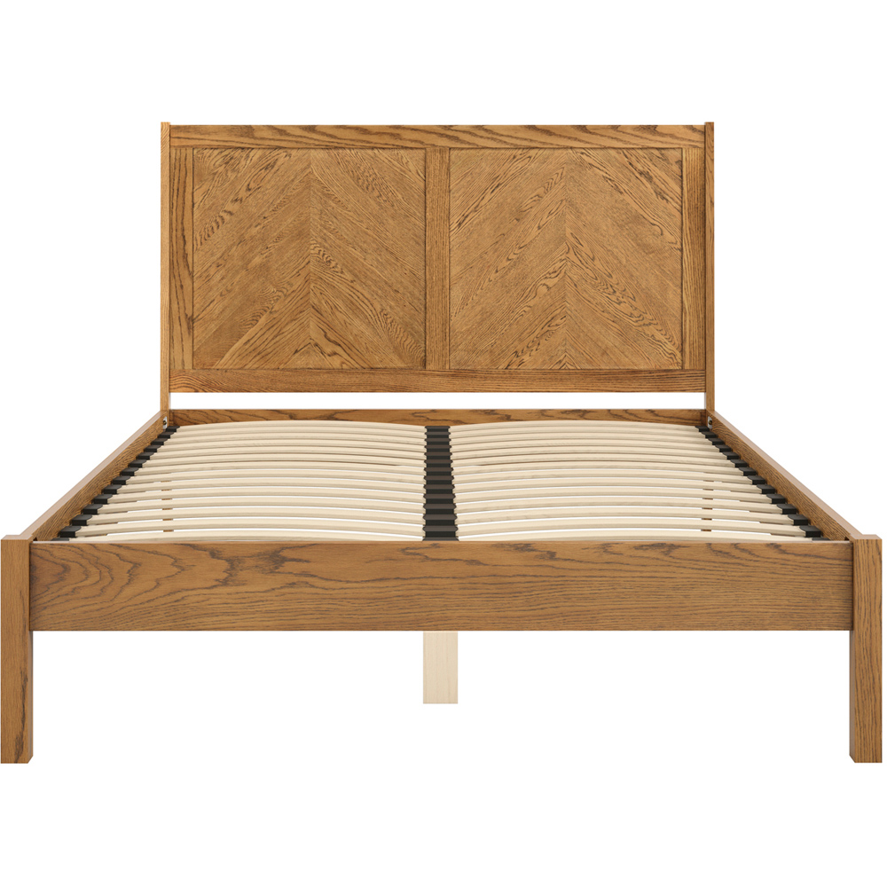 LPD Home Palms Smoked Double Bed with Chevron Headboard Image 3