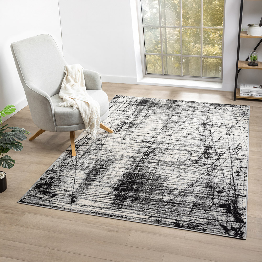 Desire Rugs Obsidian Grey Oblique Abstract Rug 200 x 290cm Image 2