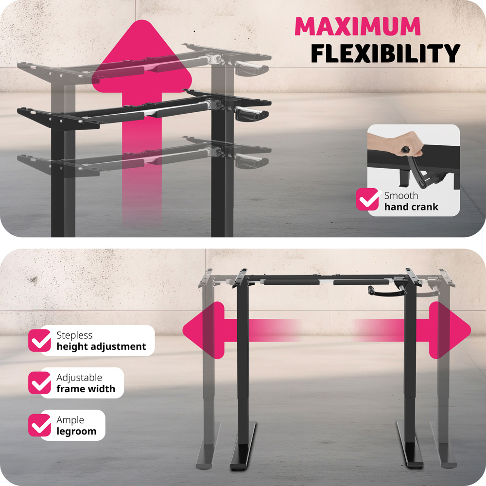 tectake Idun Black Sit and Stand Desk Image 4