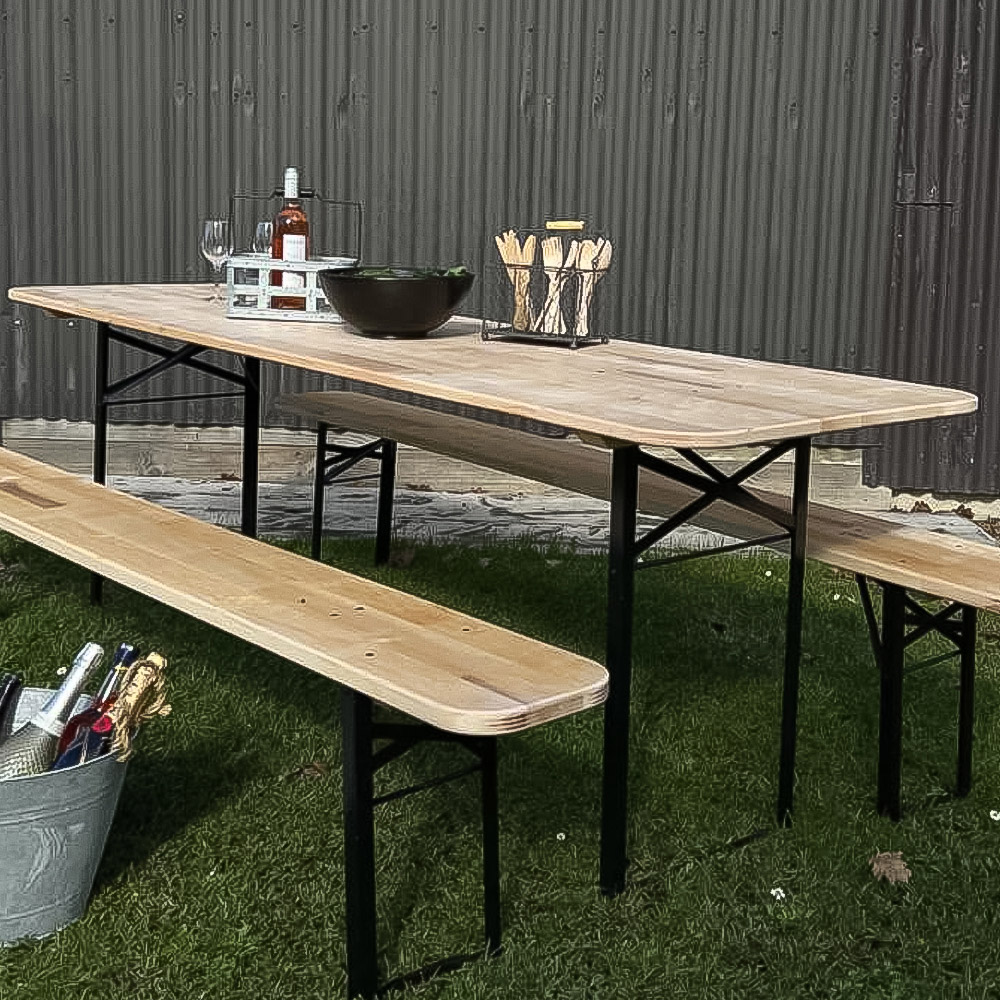 Fallen Fruits Black Folding Garden Beer Table Image 3