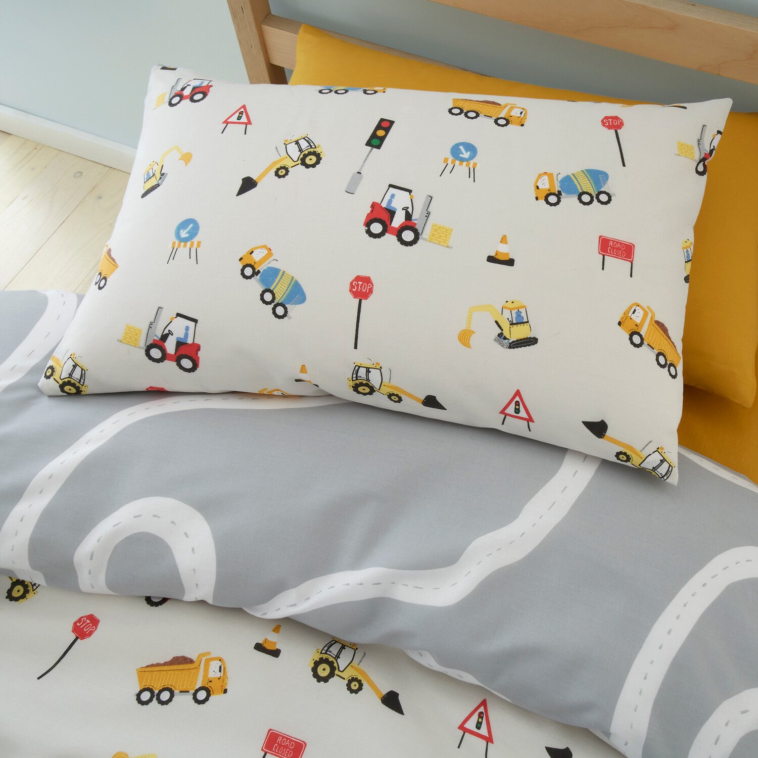 Diggers Natural Duvet Set   - Multicolour Image 5