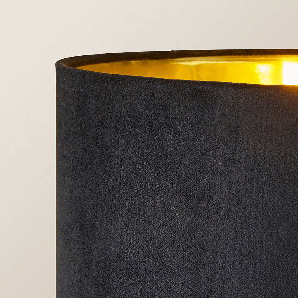 ValueLights Christina Black Velvet and Gold Palm Leaf Floor Lamp with Bulb Image 3