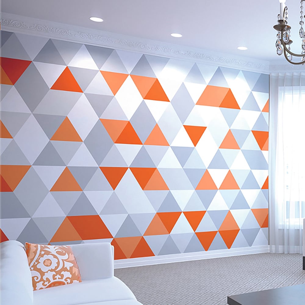 Origin Murals Geometric Orange Wall Mural Image 1