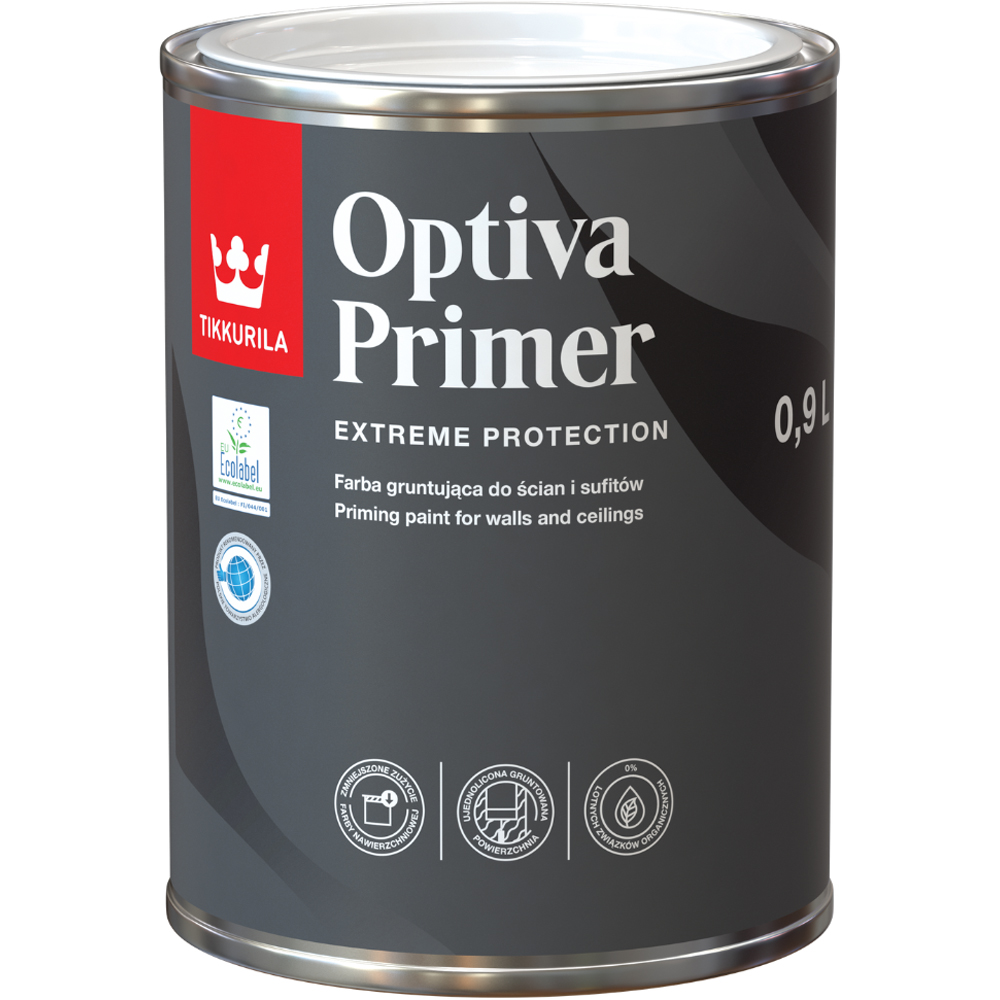 Tikkurila Optiva Primer White Walls and Ceilings Absorbent Primer 1L Image 2