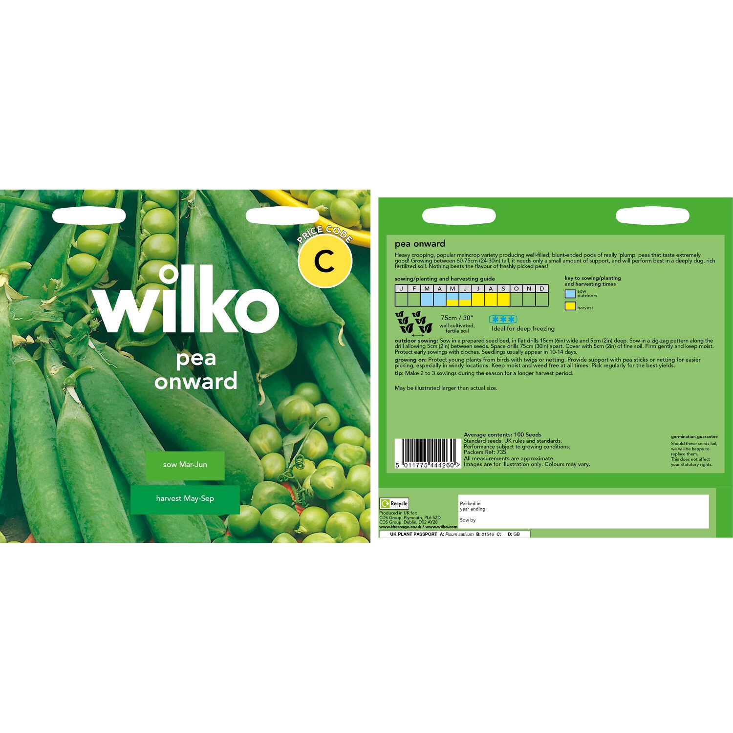 Wilko Pea Onward Seeds Image 3