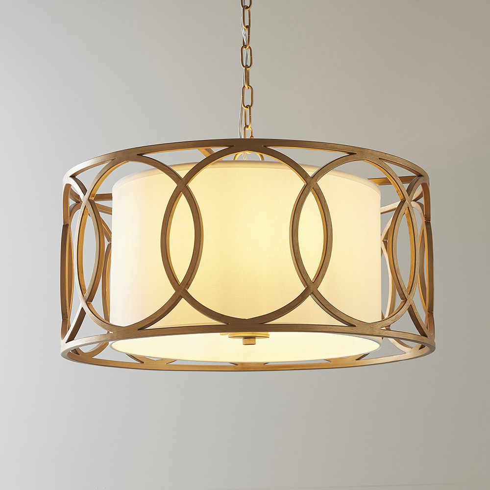 Merano Varese Brushed Gold Paint and White 4 Light Pendant Ceiling Light Image 5