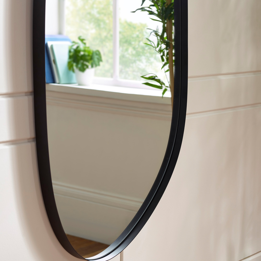 Julian Bowen Rushmore Black Metal Organic Asymmetrical Shaped Wall Mirror 130 x 58cm Image 6