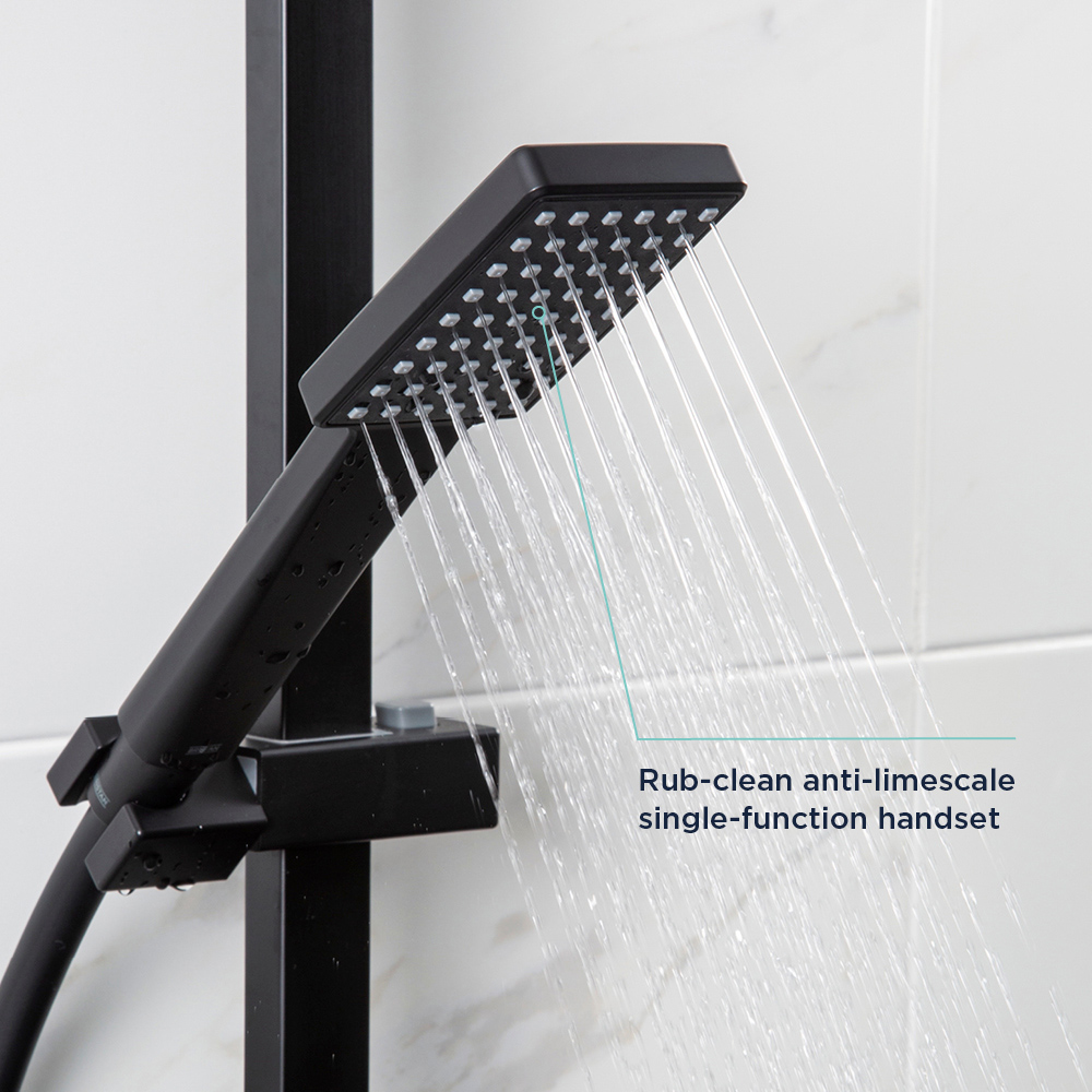 Bristan Tangram Matt Black Bath Shower Mixer Tap with Handset Image 4