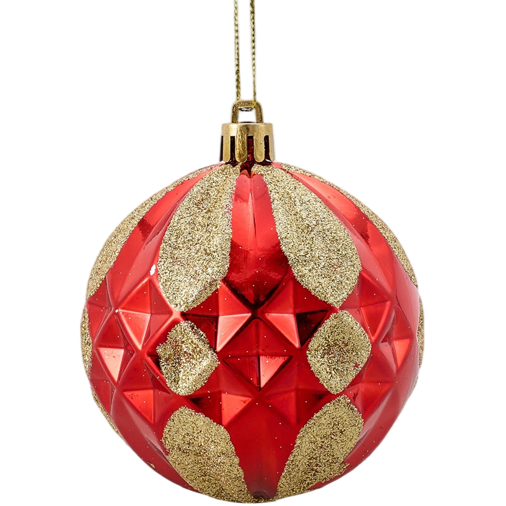 Living and Home 16 Piece Red and Gold Christmas Bauble Set with Storage Box Image 5