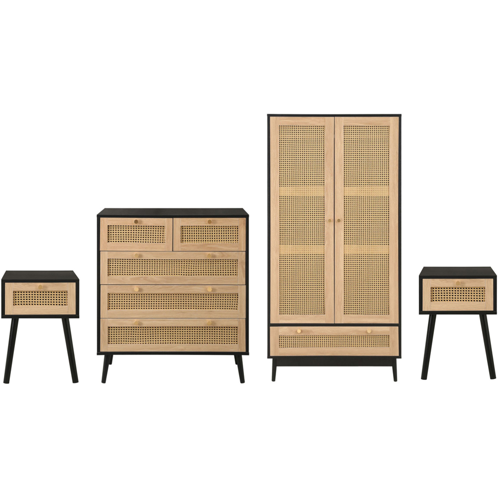 Birlea Croxley Black 4 Piece Bedroom Furniture Set Image 2