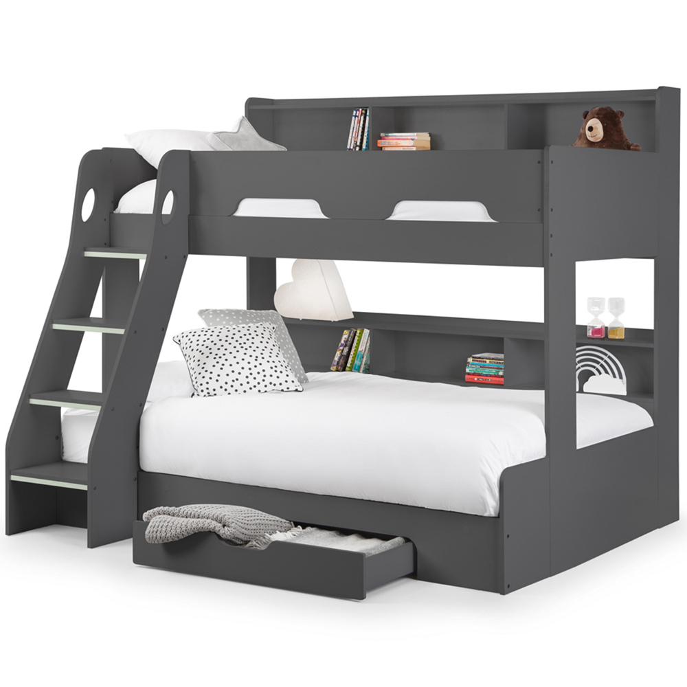 Julian Bowen Orion Triple Sleeper Anthracite Single Drawer Bunk Bed Image 4