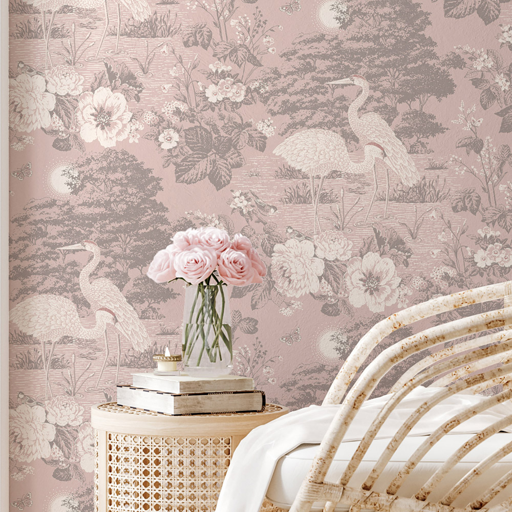 Belgravia Decor Izumi Pink Wallpaper Image 2