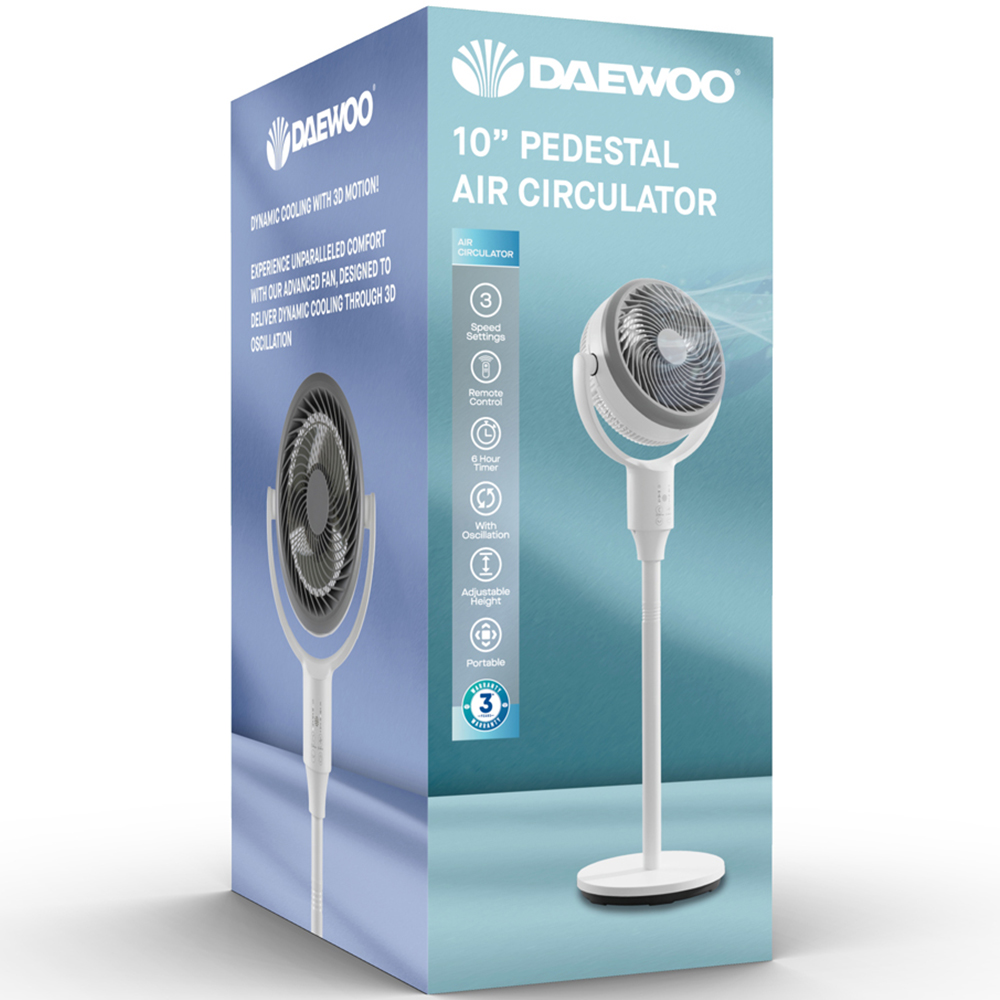 Daewoo Pedestal Air Circulation Fan 10 inch Image 3