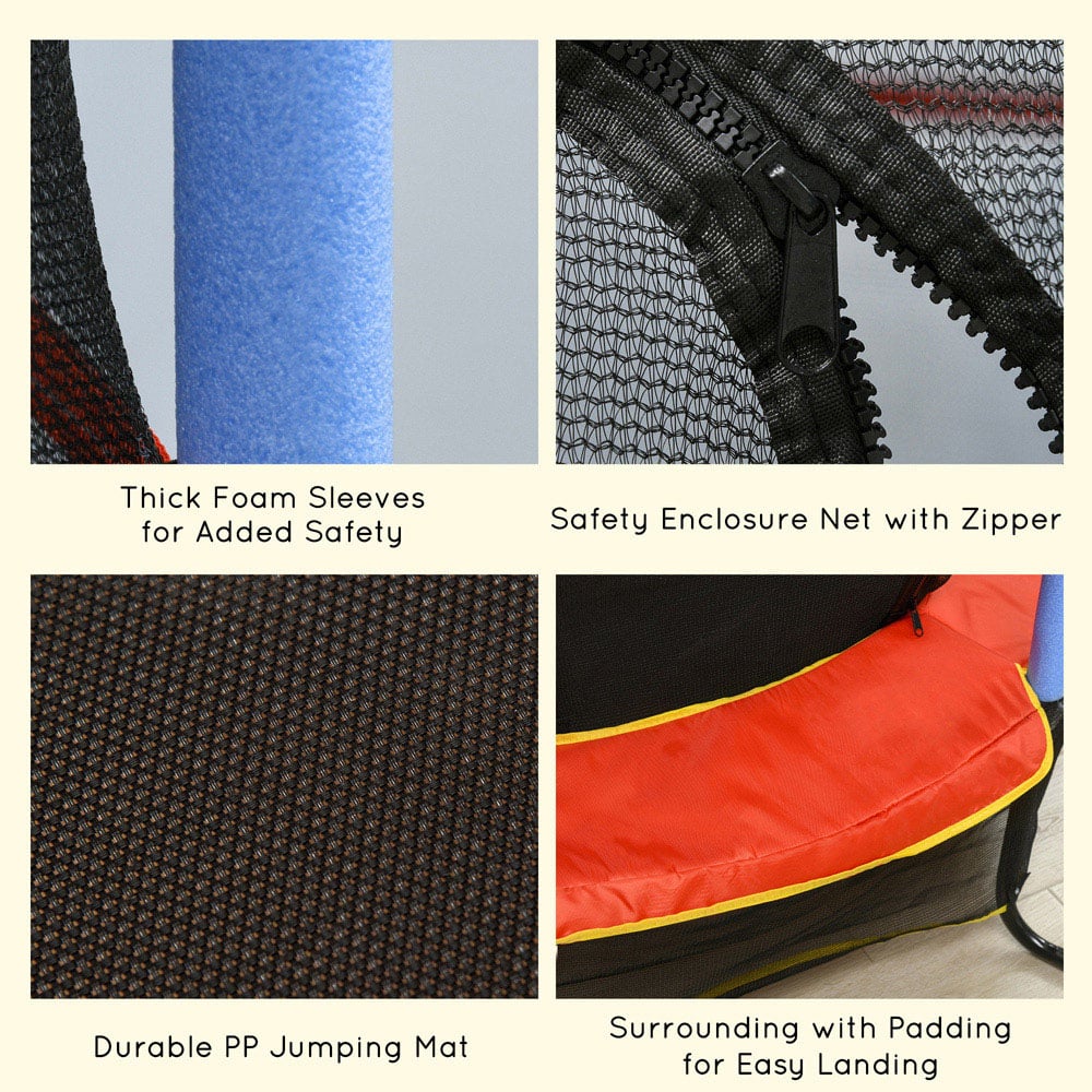 Tommy Toys Kids Trampoline with Enclosure Net Built-in Zipper Image 6