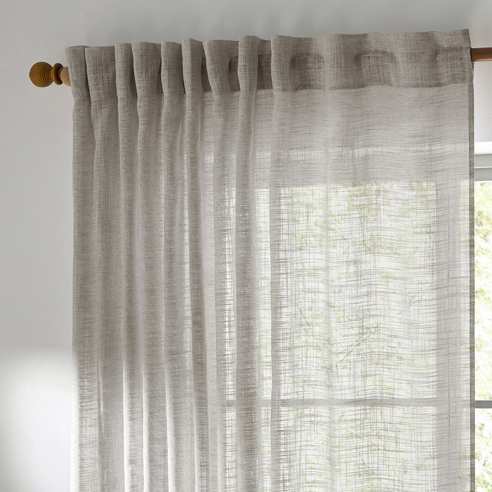 Yard Cirrus Sheer Tab Top Grey Curtain Panel 250 x 290cm Image 2