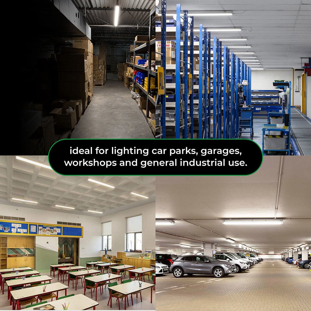ENER-J 6 Pack 50W Non Corrosive Power and CCT Selectable LED Fitting 1.5m Image 6
