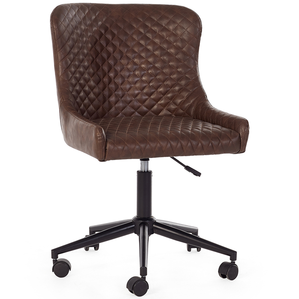 Julian Bowen Luxe Brown Faux Leather Office Chair Image 2
