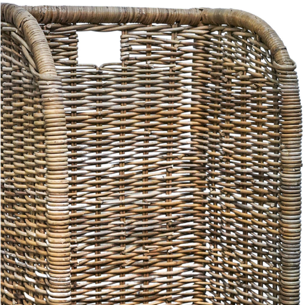 Ivyline Natural Rattan Rustic Log Trolley with Kindling Shelf Image 3