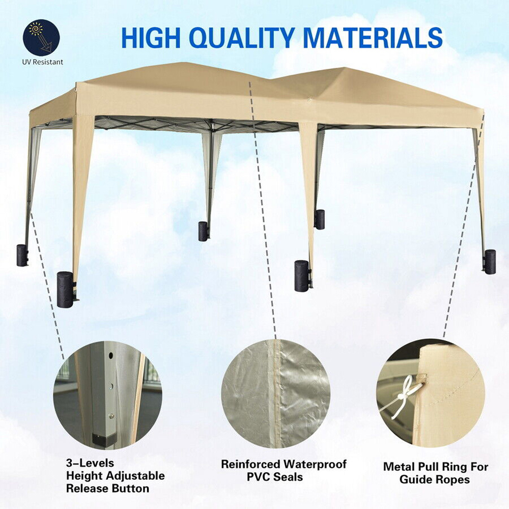 Beige 3 x 6m Pop Up Gazebo with Removable Sides Image 6