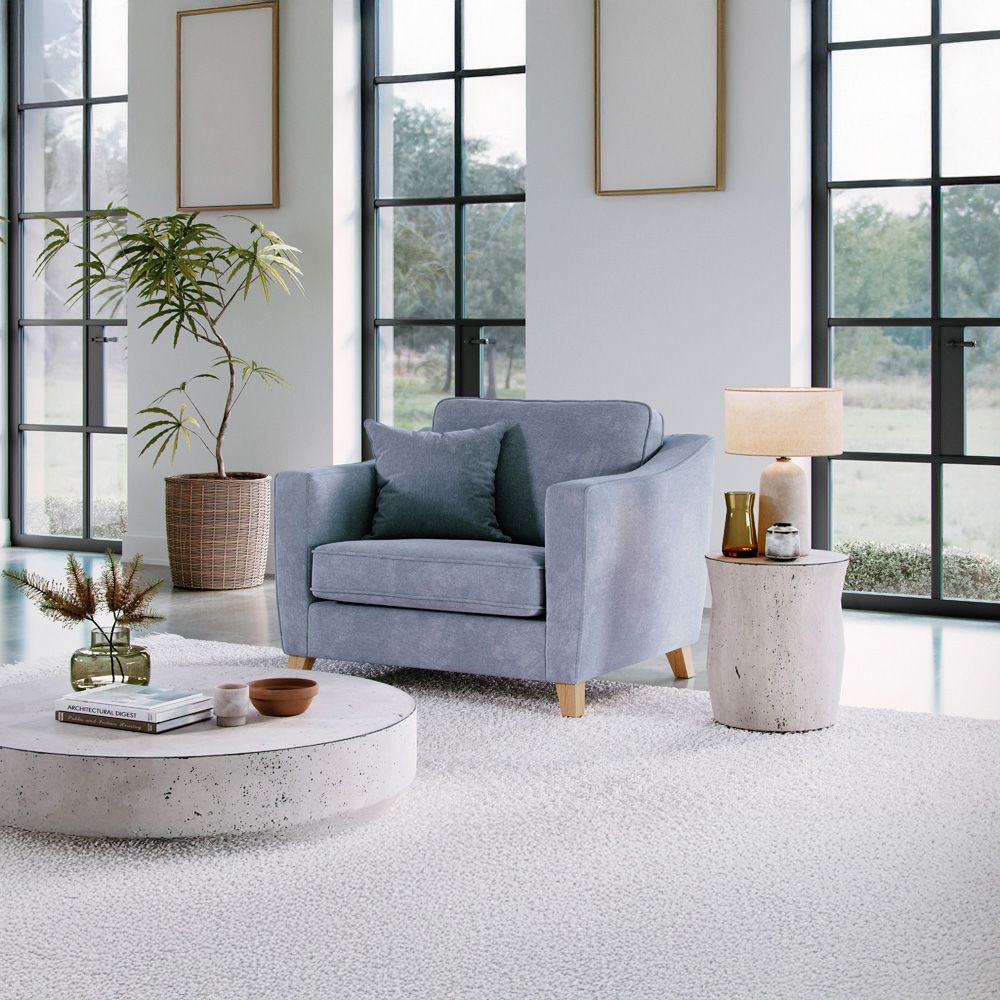 Marlon City Fine Blue Snuggle Chair Image 3