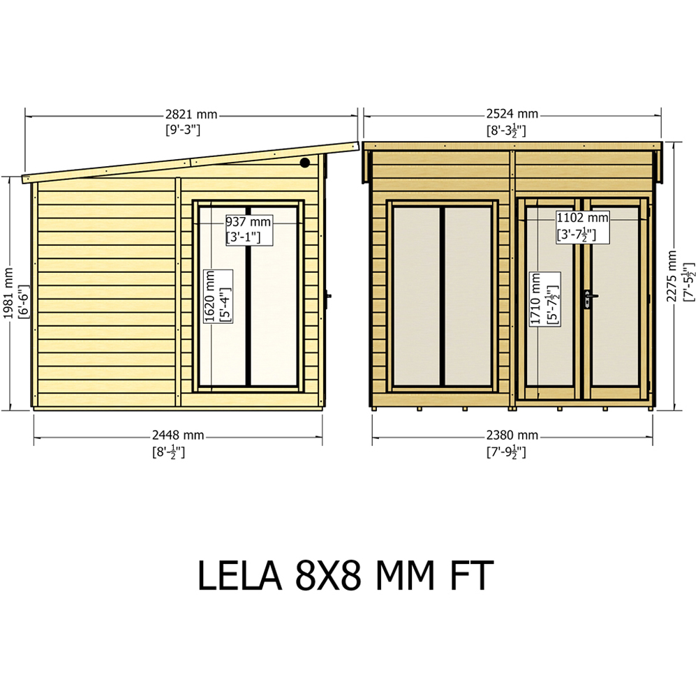 Shire Lela 8 x 8ft Double Door Summerhouse Image 9