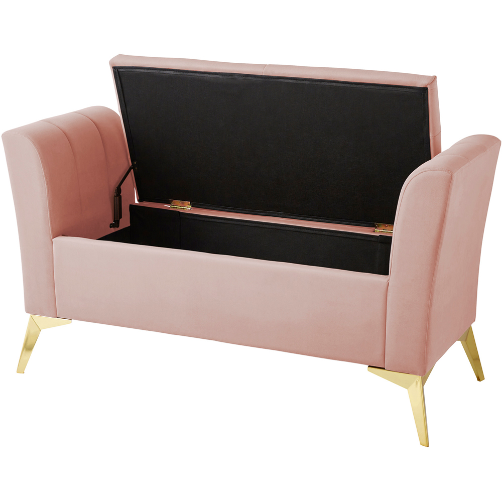 GFW Pettine Blush Pink Ottoman Storage Bench Image 3