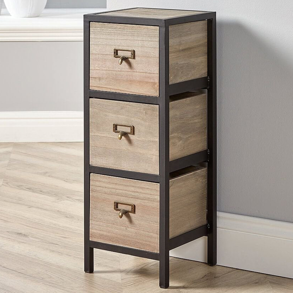 Home Source Derwent 3 Drawer Solid Wooden Chest of Drawers Image 1
