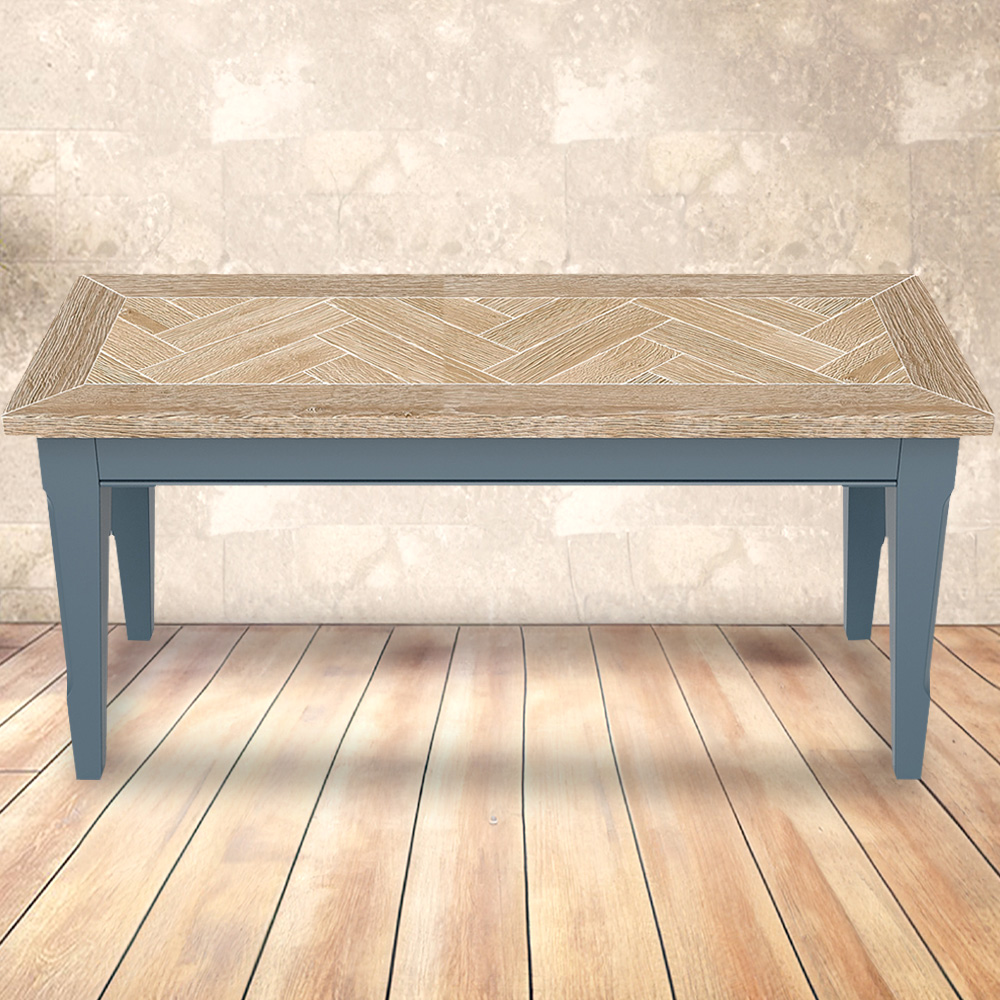 Baumhaus Signature 3 Seater Blue Dining Bench Image 1