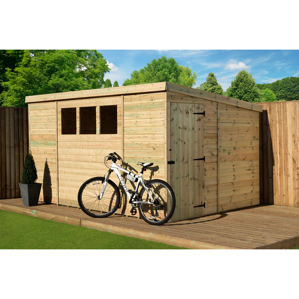 Empire Sheds 2500 10 x 8ft Side Panel Door Tongue and Groove Pent Garden Shed Image 2