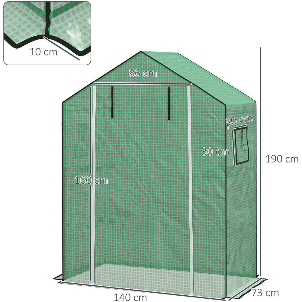 Outsunny Green PE 4.5 x 2.3ft Replacement Greenhouse Cover Image 8
