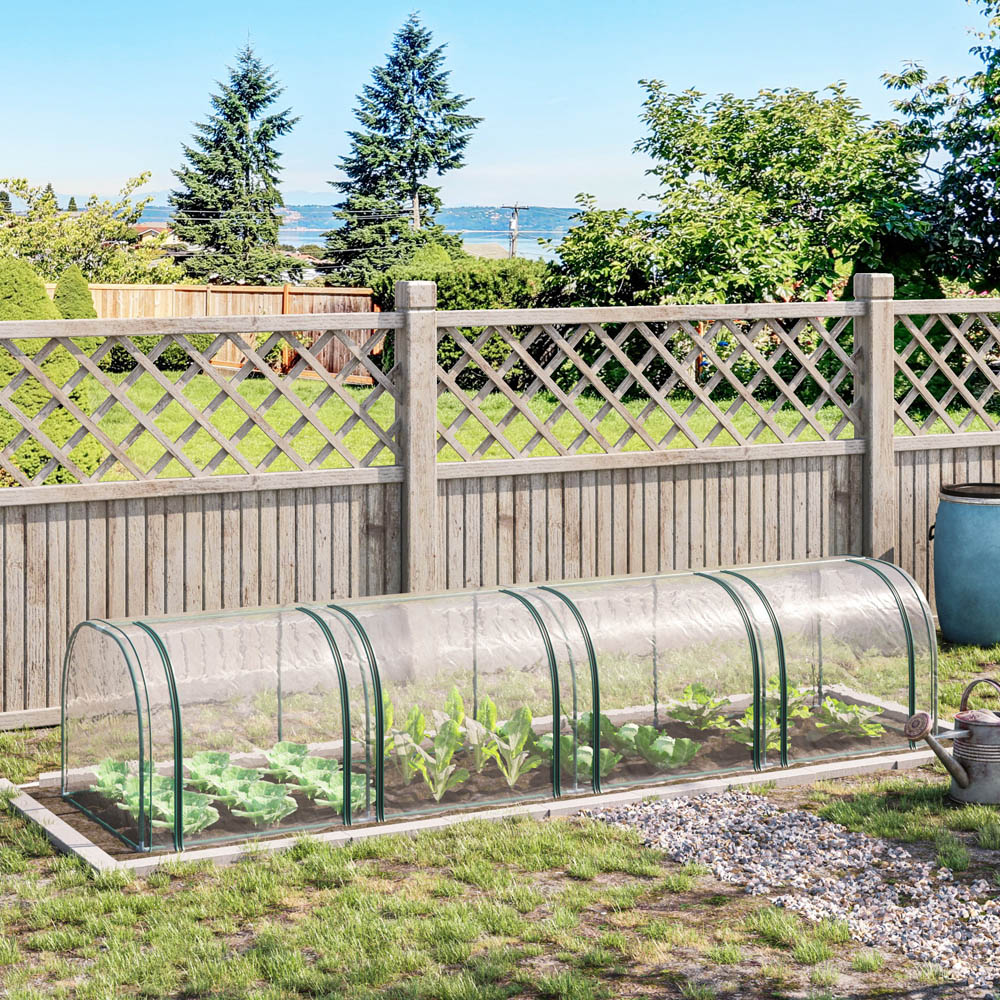 Outsunny Long Plastic Cover Tunnel 12.9 x 3.2ft Greenhouse Image 2