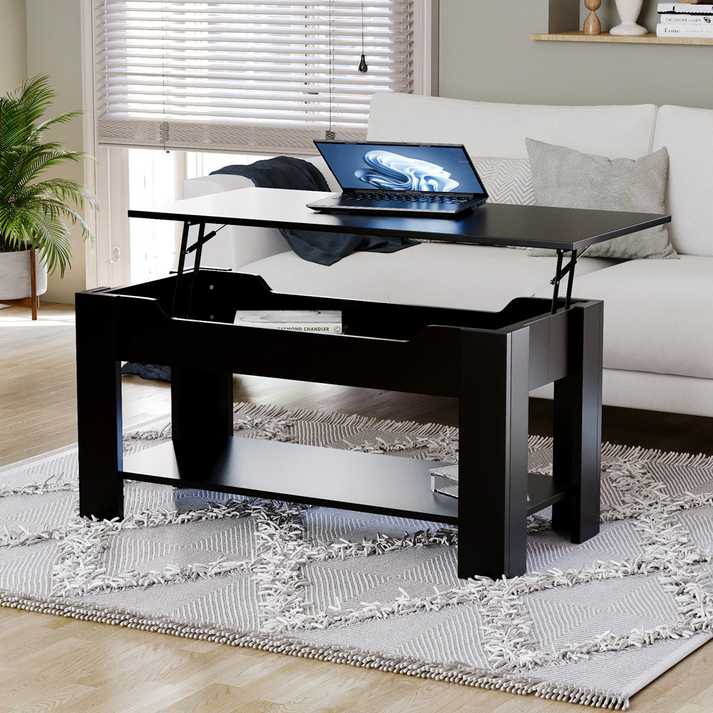 Vida Designs Black Lift Up Coffee Table Image 3