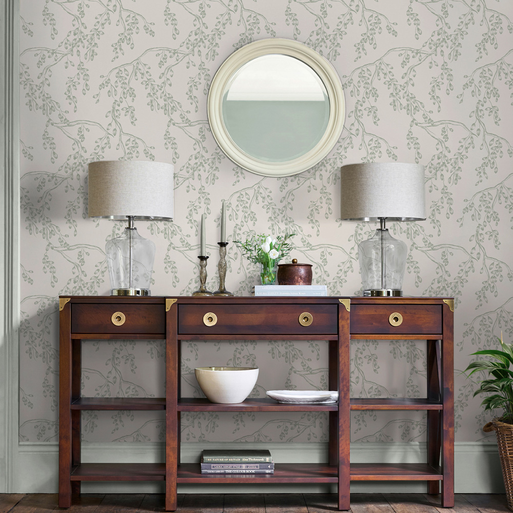 Laura Ashley Rainham Willow Sage Wallpaper Image 3