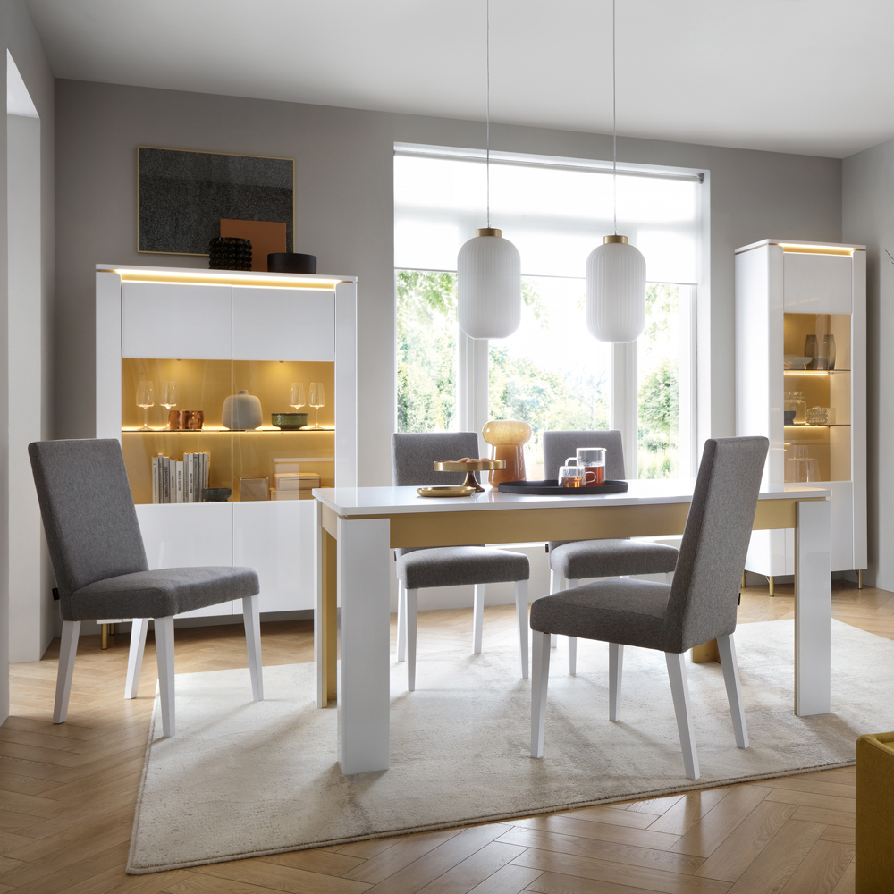 Furniture To Go Lazio Vitrin 2 Door Alpine White Cabinet Image 4