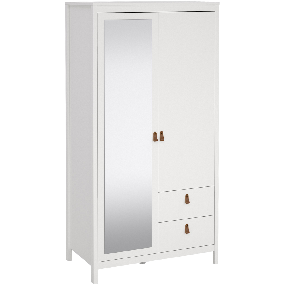 Florence Barcelona 2 Door 2 Drawer White Mirrored Wardrobe Image 2