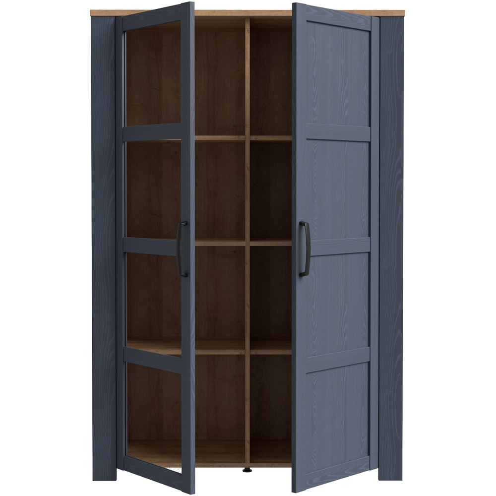 Florence Bohol 2 Door Riviera Oak and Navy LED Display Cabinet Image 4