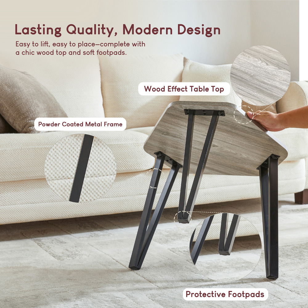 Vida Designs Brooklyn Grey Nest of Tables Set of 3 Image 7