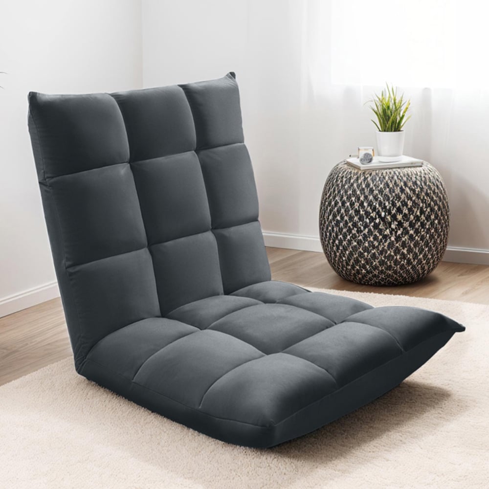 tectake Snooze 2 in 1 Grey Recliner Armchair and Lounger Image 1