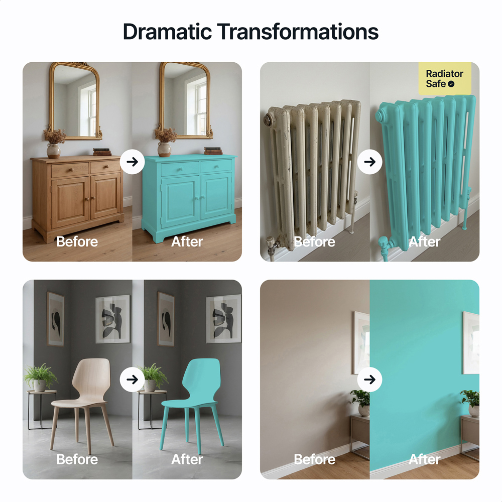 Hemway Peppermint Blue Furniture and Walls Matt Chalk Paint 1L Image 5
