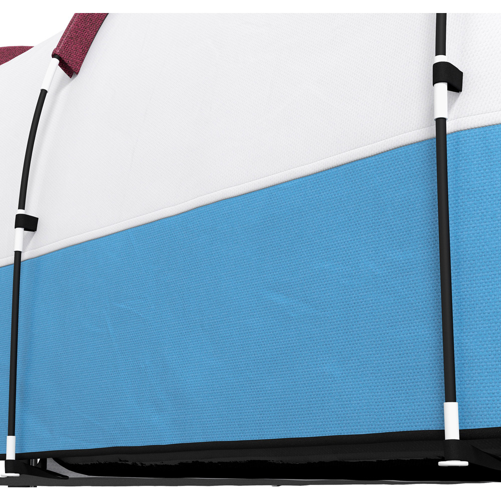 Outsunny 2-3 Person Tunnel Camping Tent with Bedroom and Living Room Red and Blue Image 3