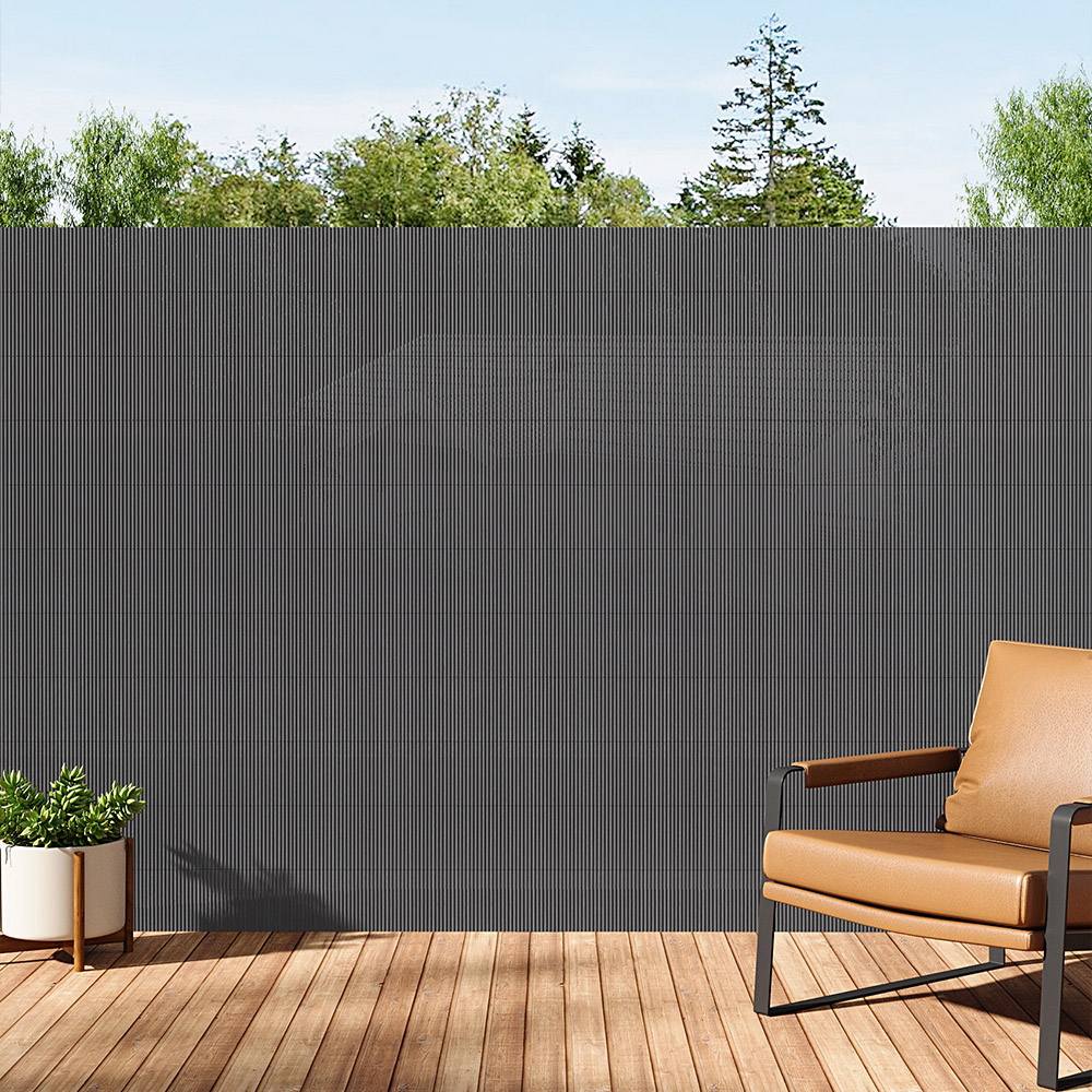 Living and Home 4.9 x 9.8ft Dark Grey Waterproof UV-Resistant Privacy Fence Image 1